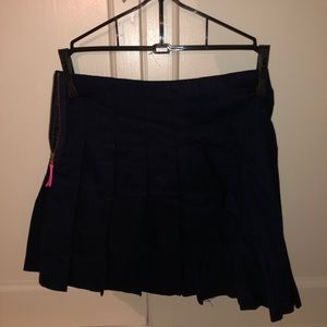 Navy pleated skirt